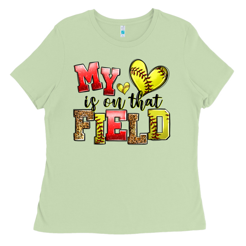 My Heart Is On That Field Softball Ladies Tee by Zillion Design Studio | Teevron