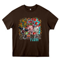 Chocolate Brown summer farm Heavy Core Tee - SublimationCraftShop