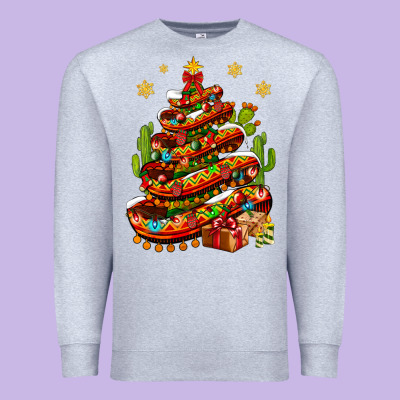 Christmas Feliz Navidad Sombrero Tree Premium Sweatshirt Designed By Nancycooperartshop