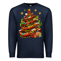 Navy Christmas Feliz Navidad sombrero tree Premium Sweatshirt - NancyCooperArtShop