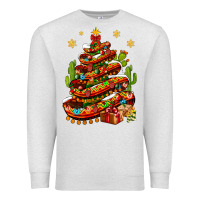 Oatmeal Heather Christmas Feliz Navidad sombrero tree Premium Sweatshirt - NancyCooperArtShop