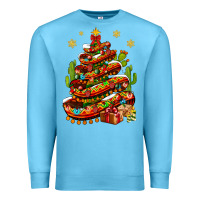 Ocean Blue Christmas Feliz Navidad sombrero tree Premium Sweatshirt - NancyCooperArtShop