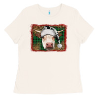 Bone christmas cow with background Ladies Tee - RanaPortraitStore