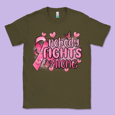 Nobody Fights Alone Cancer Classic Tee Designed By Maliassmallbusiness