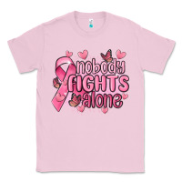 Bubblegum Pink nobody fights alone cancer Classic Tee - MaliasSmallBusiness