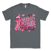 Charcoal Heather nobody fights alone cancer Classic Tee - MaliasSmallBusiness