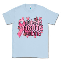 Dusty Blue nobody fights alone cancer Classic Tee - MaliasSmallBusiness