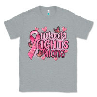 Heather Grey nobody fights alone cancer Classic Tee - MaliasSmallBusiness