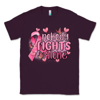 Plum nobody fights alone cancer Classic Tee - MaliasSmallBusiness