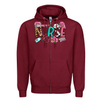 Burgundy nurse Zipper Hoodie - LillyAllenDesigns