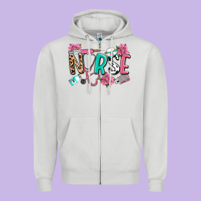Nurse Zipper Hoodie Designed By Lillyallendesigns