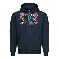 Navy nurse Zipper Hoodie - LillyAllenDesigns