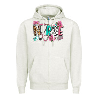 Oatmeal Heather nurse Zipper Hoodie - LillyAllenDesigns