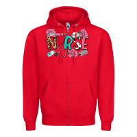 Red nurse Zipper Hoodie - LillyAllenDesigns