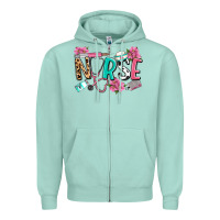 Seafoam nurse Zipper Hoodie - LillyAllenDesigns