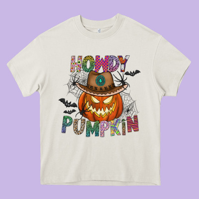 Howdy Pumpkin Heavy Core Tee Designed By Cowhidedigitalart