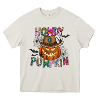 Cream howdy pumpkin Heavy Core Tee - CowhideDigitalArt