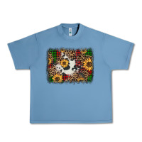 Pebble Blue distressed christmas sunflowers leopard cowhide background Urban Heavy Tee - Jasminsmagicworld