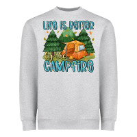 Heather Grey life is better by the camp fire Heavyweight Sweatshirt - MaliasSmallBusiness