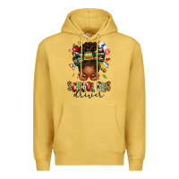 Antique Gold school bus driver afro messy bun Premium Hoodie - texasbilliewilder
