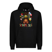 Black school bus driver afro messy bun Premium Hoodie - texasbilliewilder