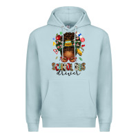 Blue Mist school bus driver afro messy bun Premium Hoodie - texasbilliewilder