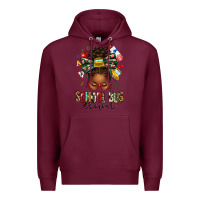 Burgundy school bus driver afro messy bun Premium Hoodie - texasbilliewilder