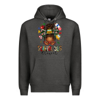 Charcoal Heather school bus driver afro messy bun Premium Hoodie - texasbilliewilder