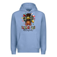 Colony Blue school bus driver afro messy bun Premium Hoodie - texasbilliewilder