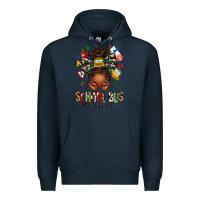 Navy school bus driver afro messy bun Premium Hoodie - texasbilliewilder