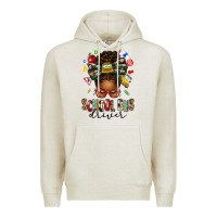 Oatmeal Heather school bus driver afro messy bun Premium Hoodie - texasbilliewilder
