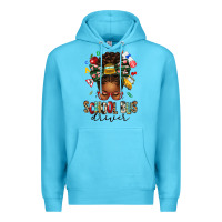 Ocean Blue school bus driver afro messy bun Premium Hoodie - texasbilliewilder