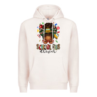 Pale Pink school bus driver afro messy bun Premium Hoodie - texasbilliewilder