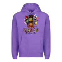 Purple school bus driver afro messy bun Premium Hoodie - texasbilliewilder