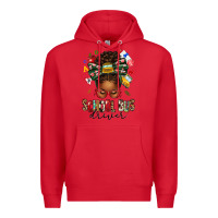 Red school bus driver afro messy bun Premium Hoodie - texasbilliewilder