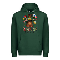 Sports Green school bus driver afro messy bun Premium Hoodie - texasbilliewilder