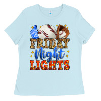 Baby Blue friday night lights baseball Ladies Tee - Zillion Design Studio