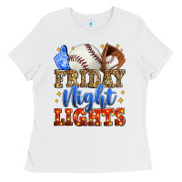 White friday night lights baseball Ladies Tee - Zillion Design Studio