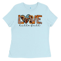 Baby Blue hello fall love Ladies Tee - JahusDesignShop