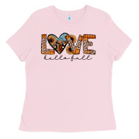 Bubblegum Pink hello fall love Ladies Tee - JahusDesignShop
