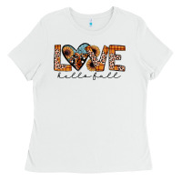 White hello fall love Ladies Tee - JahusDesignShop