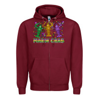Burgundy mardi gras crawfish Zipper Hoodie - LillyAllenDesigns