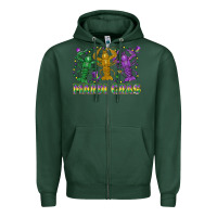Sports Green mardi gras crawfish Zipper Hoodie - LillyAllenDesigns