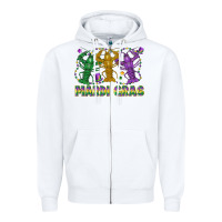 White mardi gras crawfish Zipper Hoodie - LillyAllenDesigns