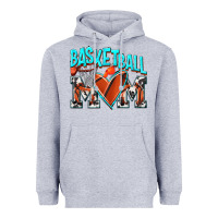 Heather Grey Basketball Mom Heavyweight Hoodie - NancyCooperArtShop