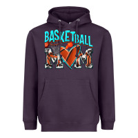 Plum Basketball Mom Heavyweight Hoodie - NancyCooperArtShop