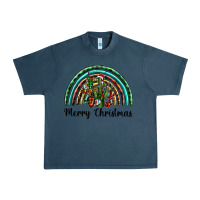 Midnight Navy merry christmas cactus rainbow Urban Heavy Tee - BarkalooDesign