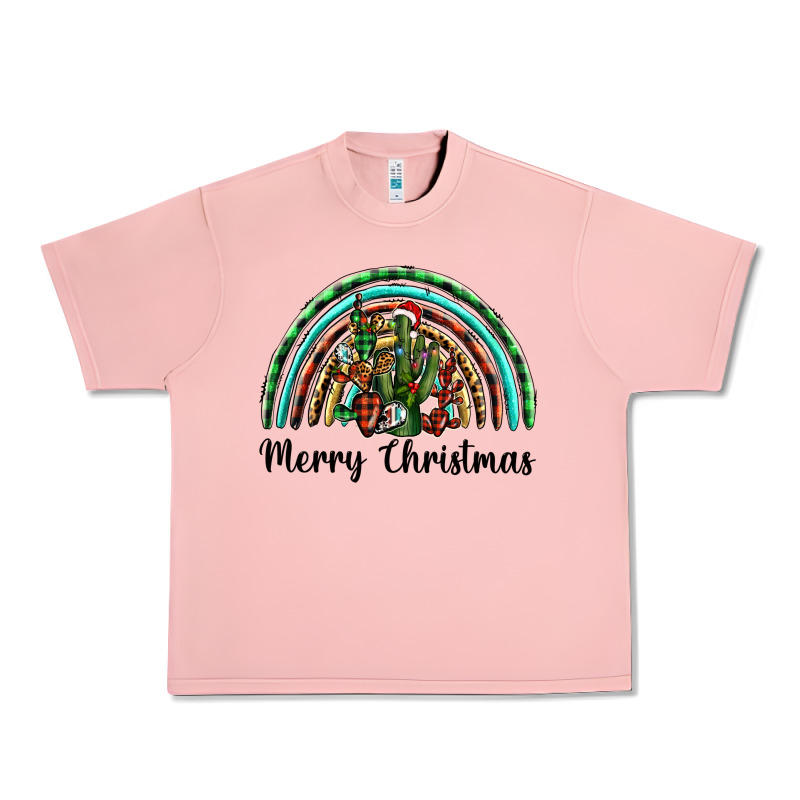 Merry Christmas Cactus Rainbow Urban Heavy Tee by BarkalooDesign | Teevron
