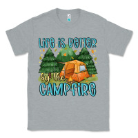 Heather Grey life is better by the camp fire Classic Tee - MaliasSmallBusiness