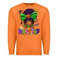 Carrot Halloween Afro Messy Bun Momster Premium Sweatshirt - texasbilliewilder